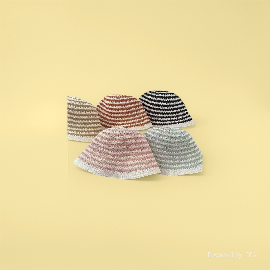 ins Japanese-style knitted bucket hat with a split back that makes the face look smaller for women. Summer hollowed-out breathable bow fisherman hat for sun protection Specification image