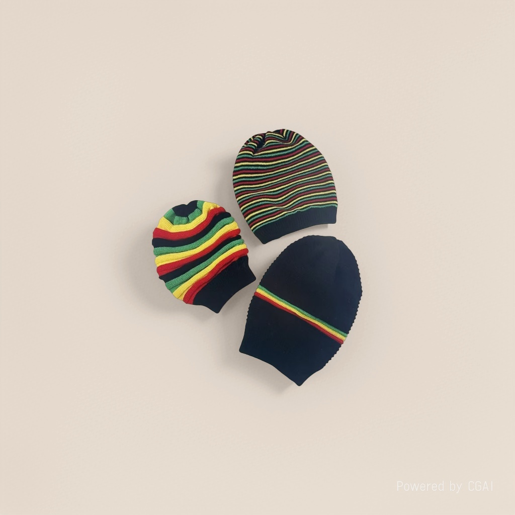 New woolen hats, cross-border men's and women's knitted hats, hip-hop pleated, Jamaican outdoor rainbow hats Specification image