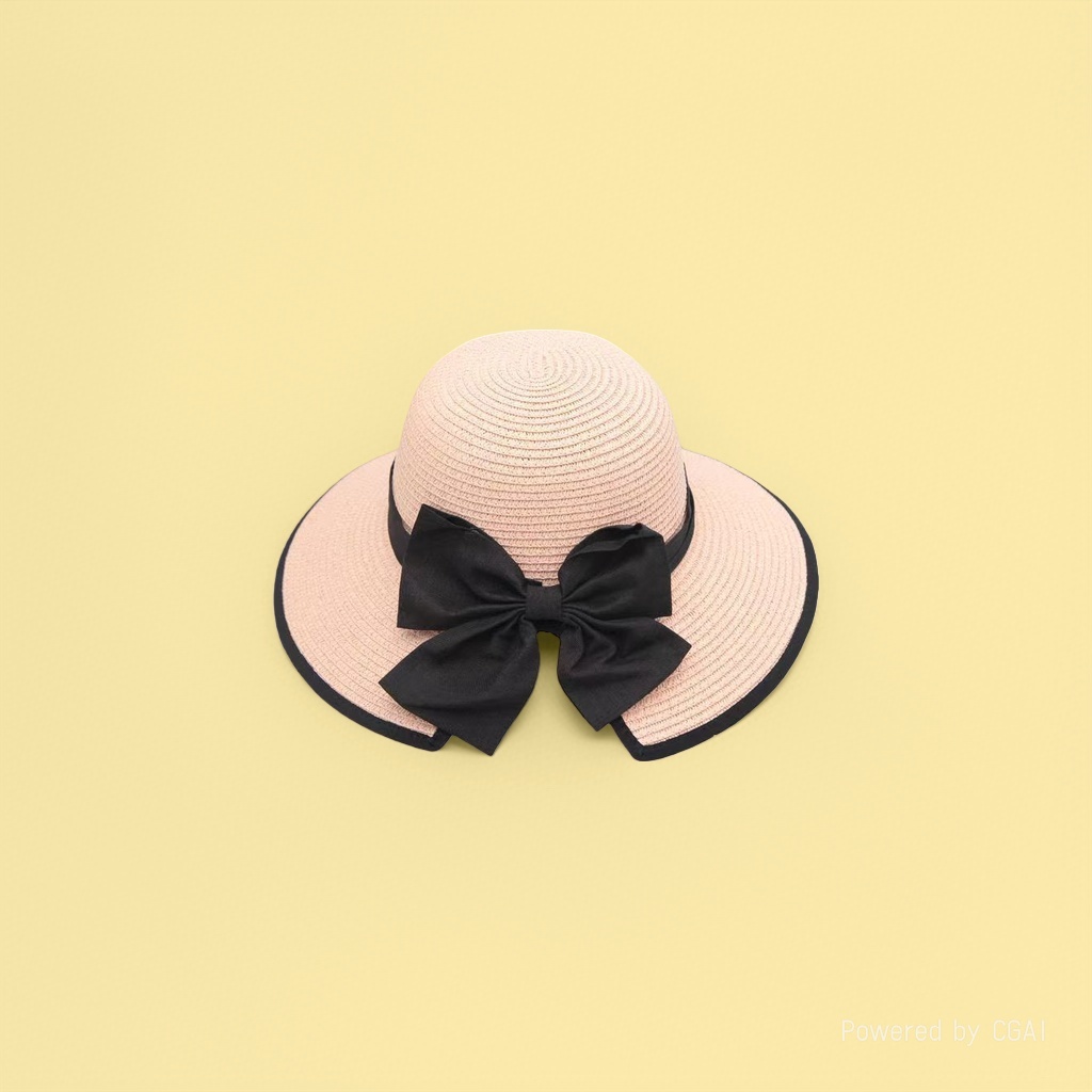 Seaside beach straw hat, women's summer sun protection, large brim sun hat, high-end top hat, French flat-topped straw hat Specification image