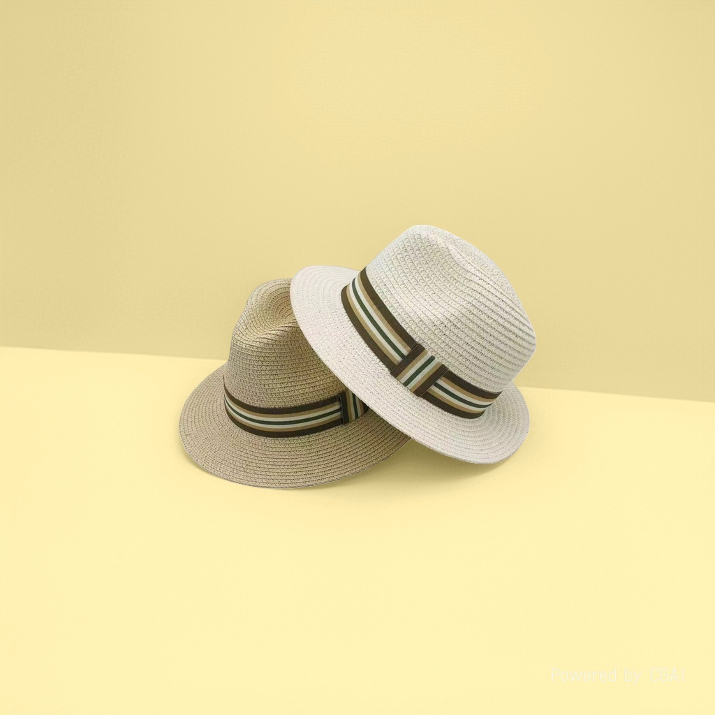 Panama straw hat, unisex top hat, jazz hat, headband, sunshade, UV protection, versatile webbing for summer outings Item Picture