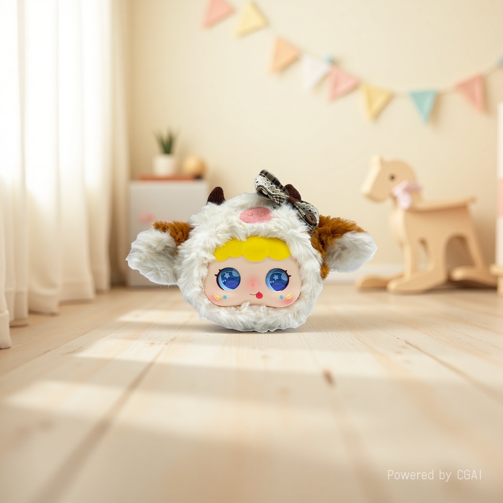 【 Price to be negotiated 】 New caramel latte companion AI doll, British checkered bow cow doll, heartwarming plush collectible ornament Item Picture