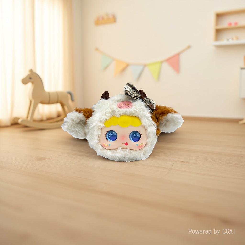 【 Price to be negotiated 】 New caramel latte companion AI doll, British checkered bow cow doll, heartwarming plush collectible ornament Application Scenario