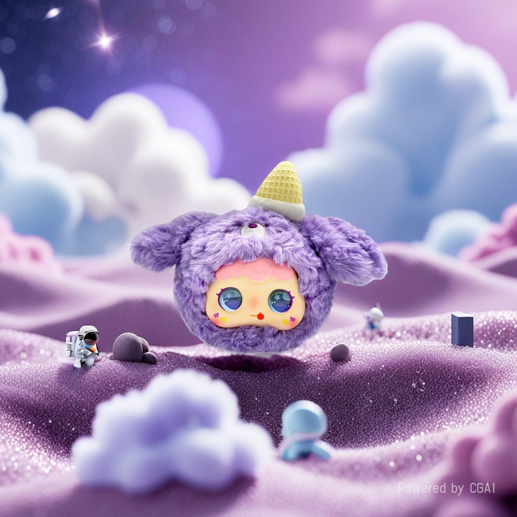【 Price to be negotiated 】 Cheese Grape Smart AI puppy doll in soft and glutinous purple velvet ice cream shape, a cute and stress-relieving gift toy for girls Item Picture