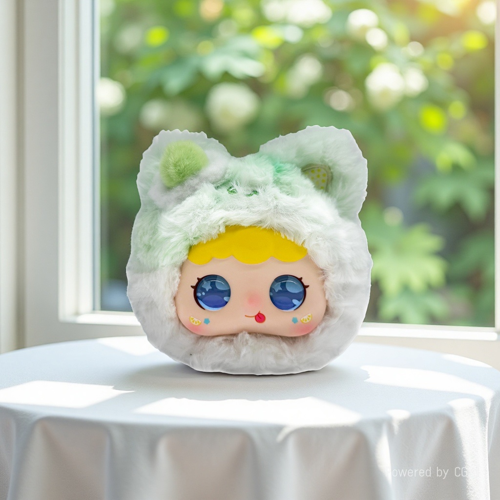 【 Price to be negotiated 】 Qingti Dongdong Smart AI Cat Doll, Soft mint Green plush doll, stress-relieving and cute girl gift toy