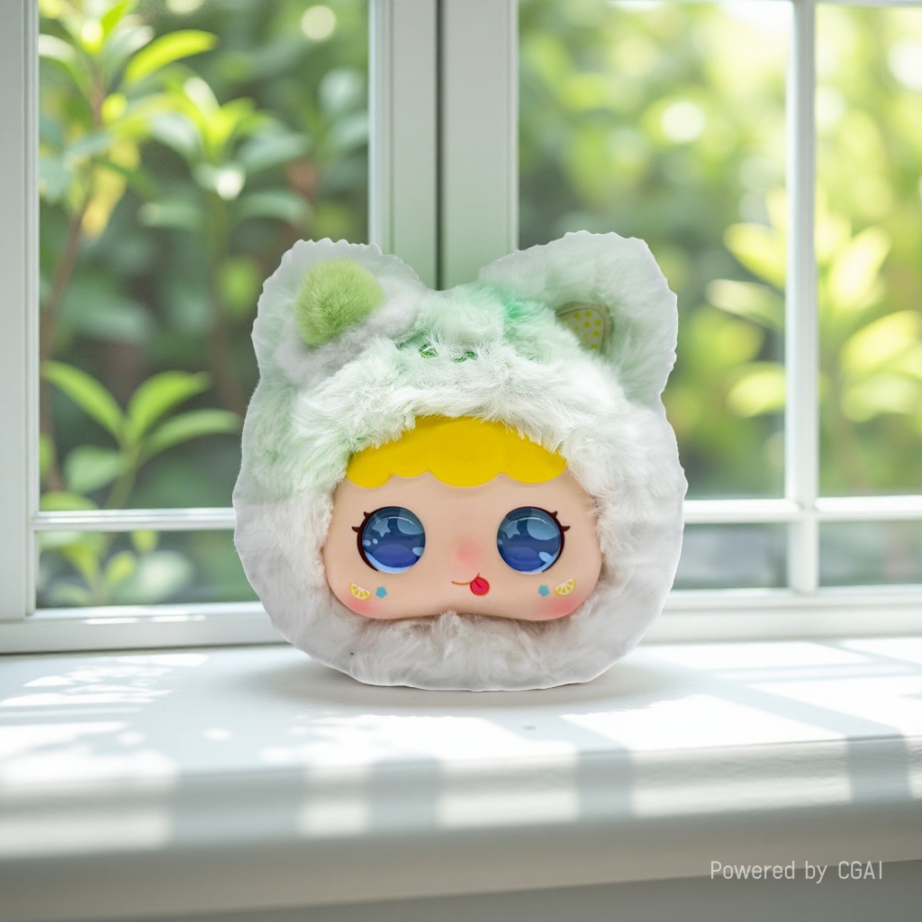 【 Price to be negotiated 】 Qingti Dongdong Smart AI Cat Doll, Soft mint Green plush doll, stress-relieving and cute girl gift toy Specification image