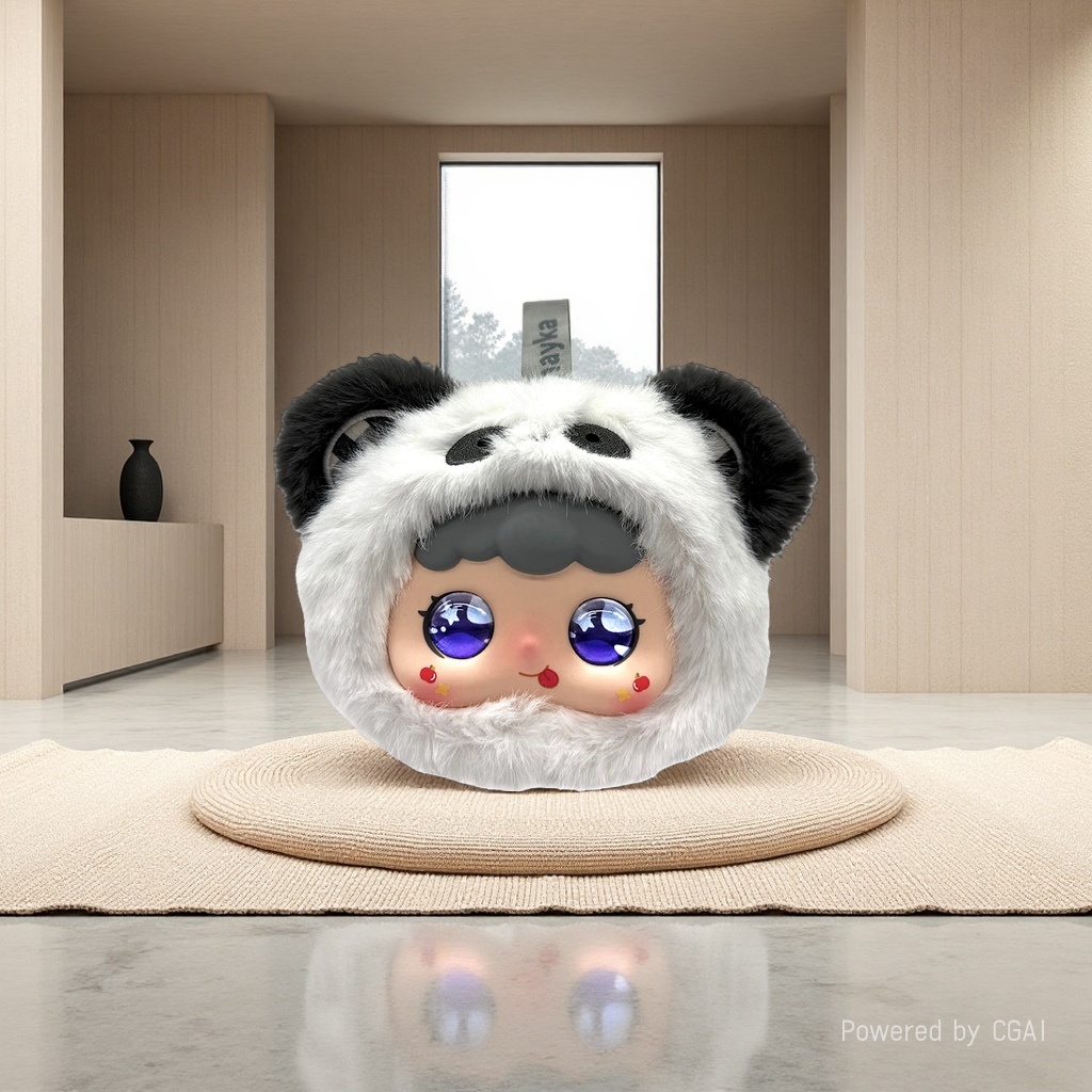 [precio a discutir] nueva llegada panda acompañante AI muñeca suave moe blanco y negro peluche panda muñeca linda cereza cara de marea juego de piezas Specification image