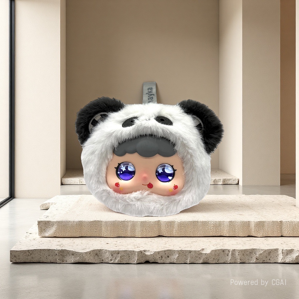 [precio a discutir] nueva llegada panda acompañante AI muñeca suave moe blanco y negro peluche panda muñeca linda cereza cara de marea juego de piezas Item Picture