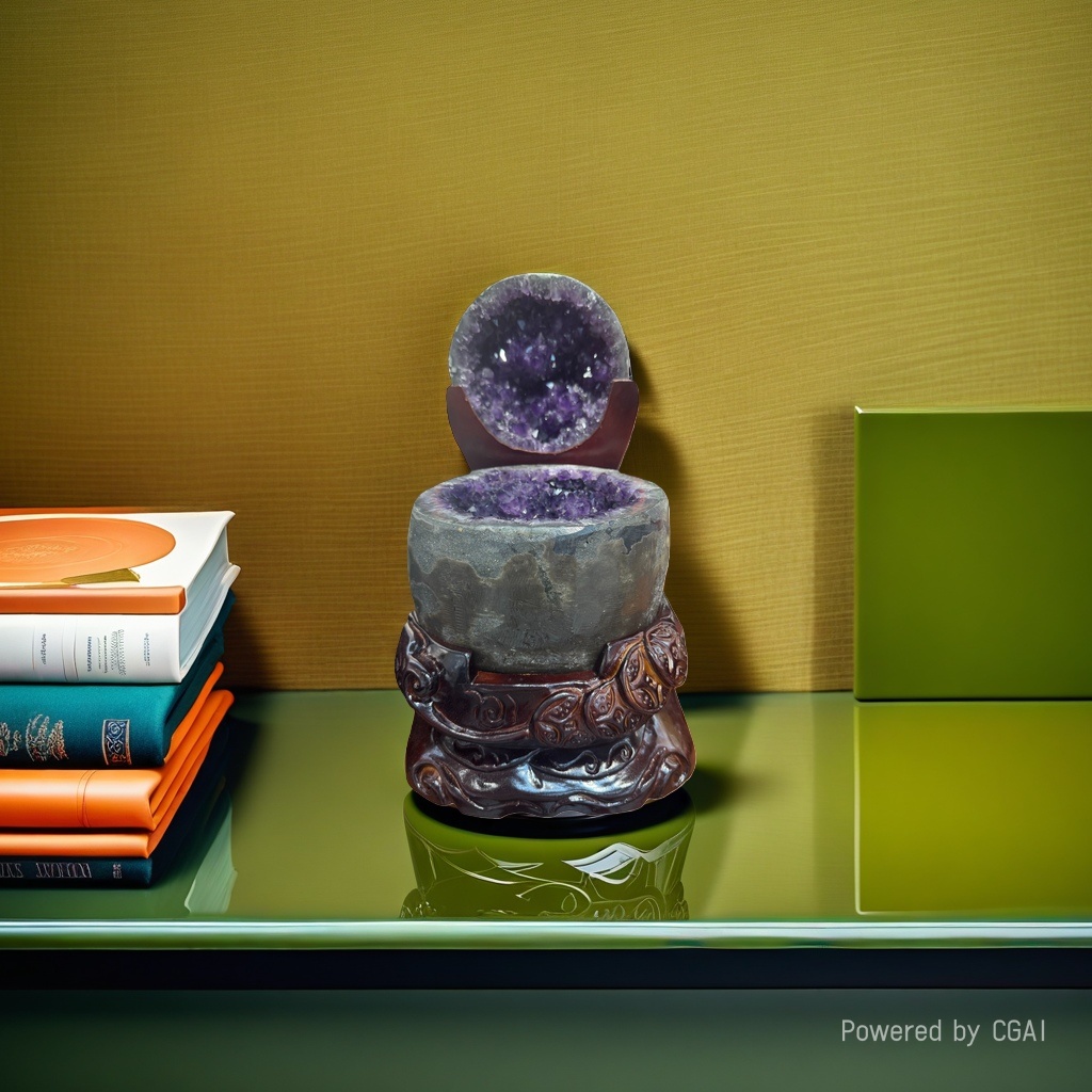 Natural treasure basin amethyst cave ornaments, crystal rough stone accessories, crystal handicrafts details Picture