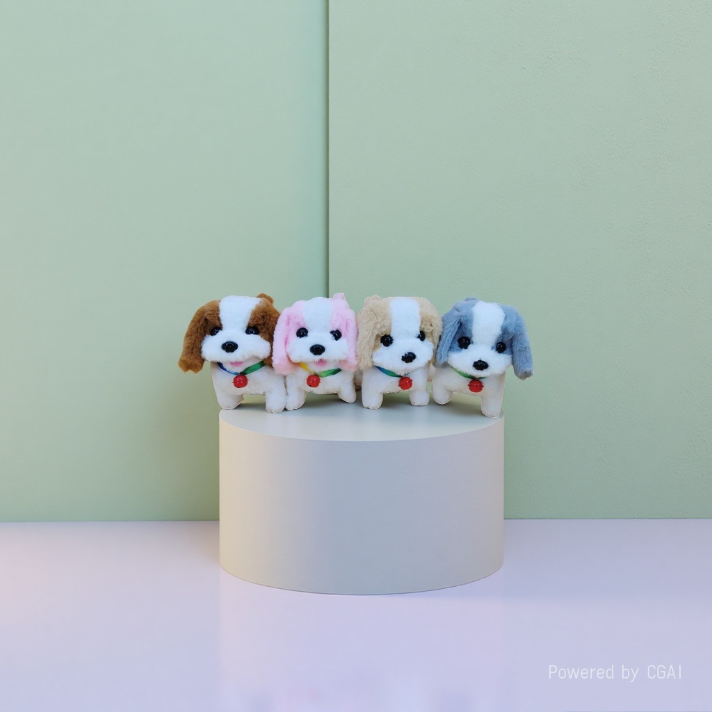 The 2026 new cute plush leash tongue-sticking electric puppy children's simulation toy can walk, move and bark details Picture