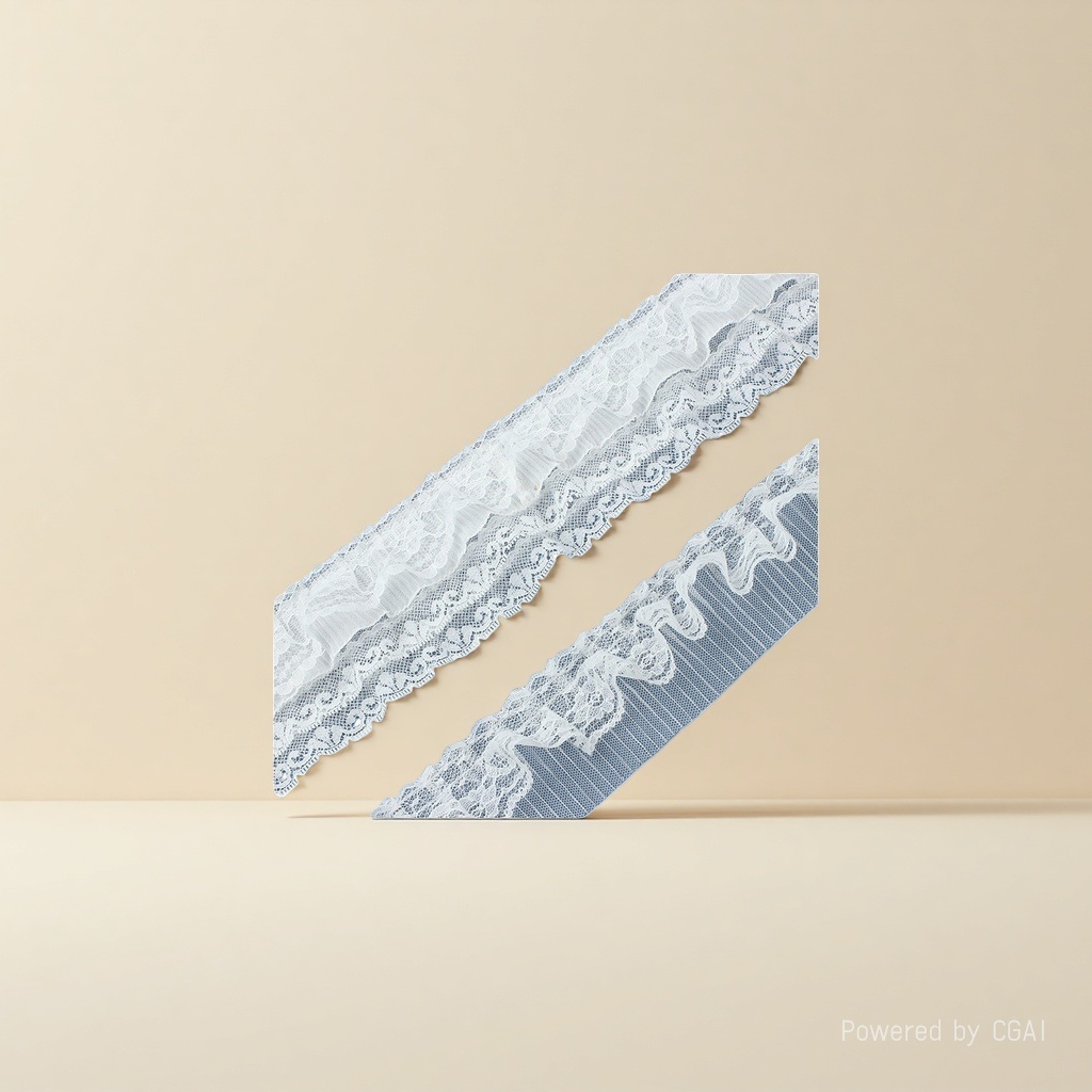 Lace trim pleats details Picture