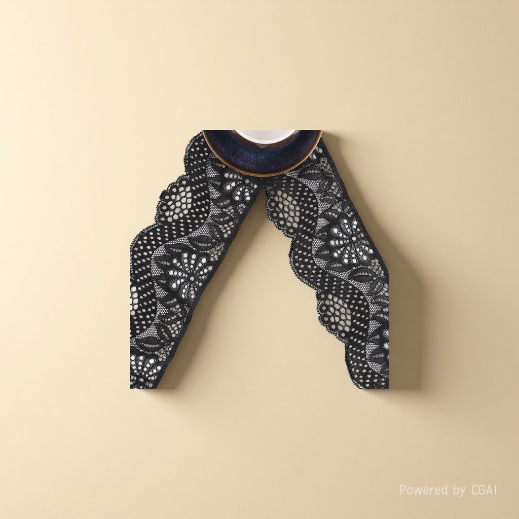 6cm black lace trim details Picture