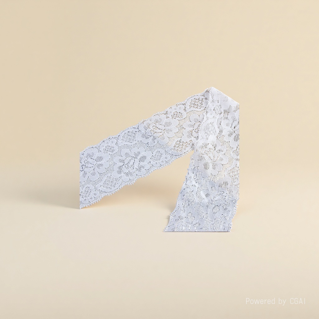 White elastic lace warp knitted small flower edges Specification image