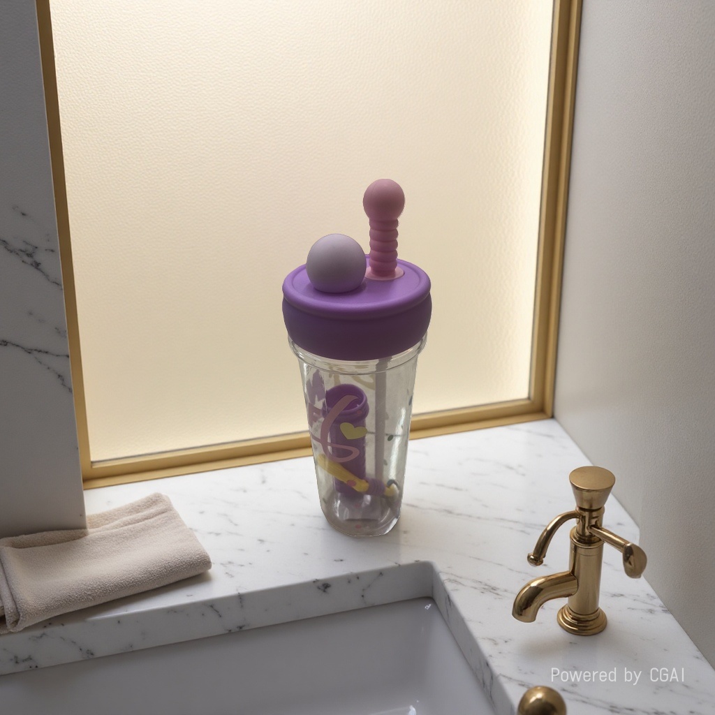 Purple cup LIDS with transparent mouthwash cups and milk tea cup sleeves are suitable for kindergarten desks and aluminum cans Application Scenario