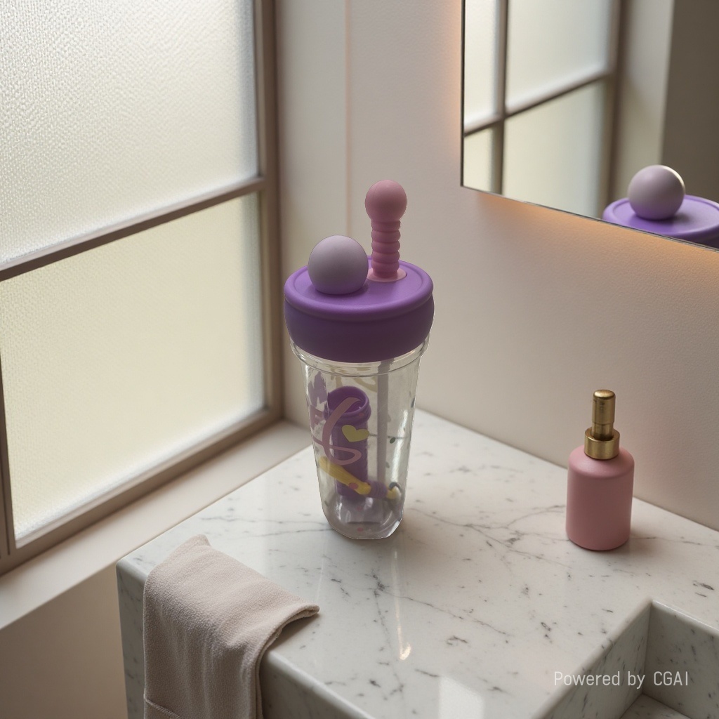 Purple cup LIDS with transparent mouthwash cups and milk tea cup sleeves are suitable for kindergarten desks and aluminum cans details Picture