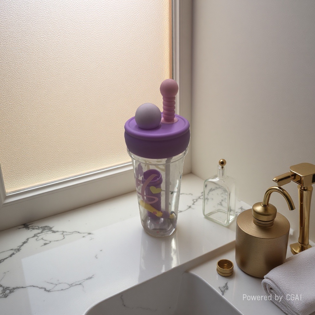 Purple cup LIDS with transparent mouthwash cups and milk tea cup sleeves are suitable for kindergarten desks and aluminum cans Specification image