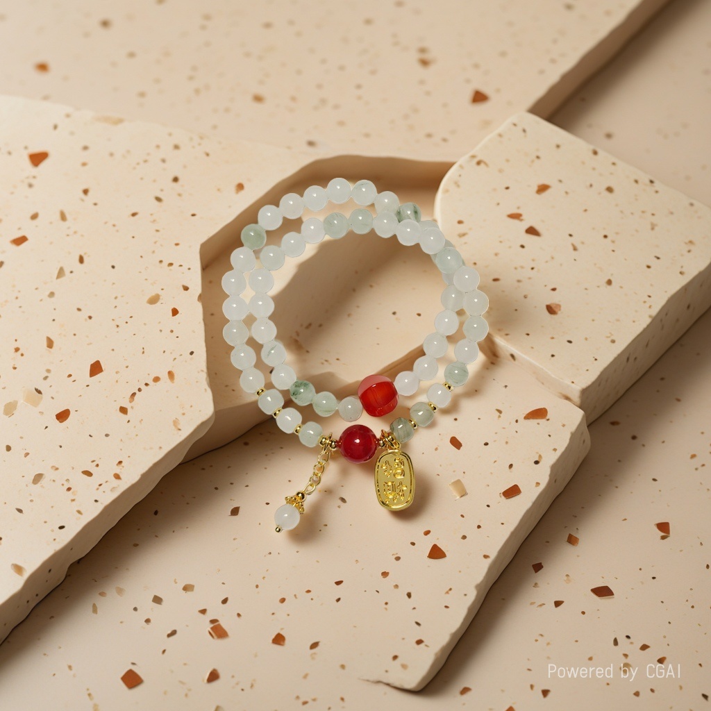 Natural Tianshan jade bracelet, peace pendant, niche design, high-end accessory wholesale 191218792 Application Scenario