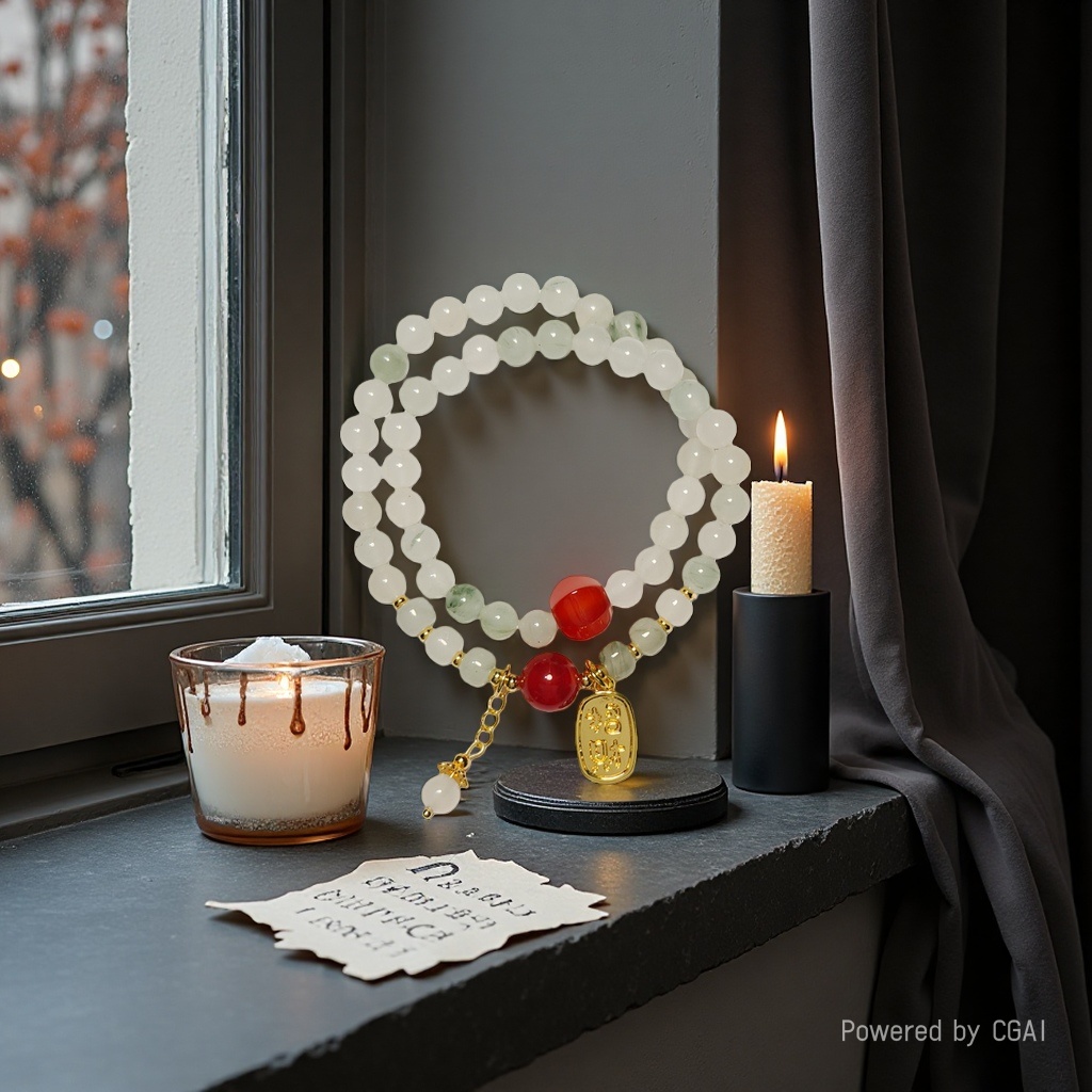 Natural Tianshan jade bracelet, peace pendant, niche design, high-end accessory wholesale 191218792 Specification image