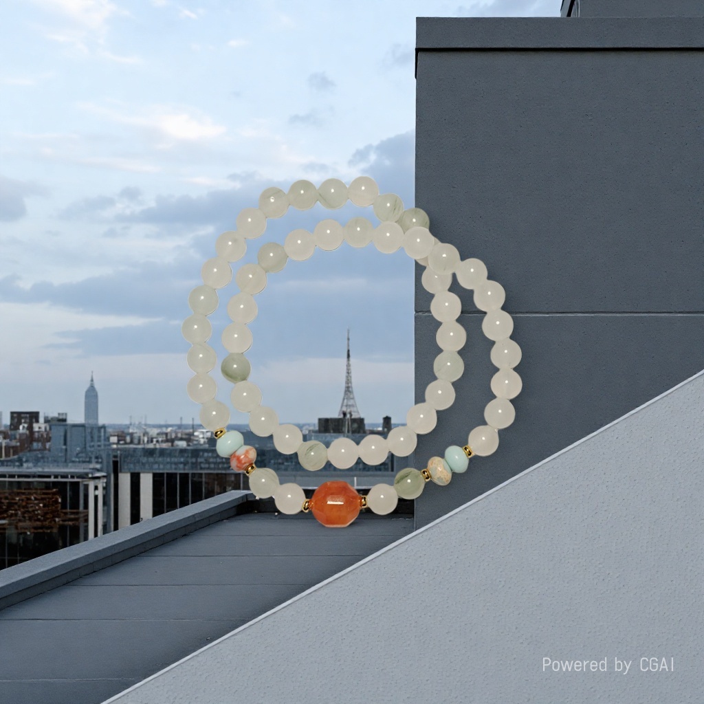 Natural Tianshan jade bracelet, peace pendant, niche design, high-end accessory wholesale 191528120 Specification image