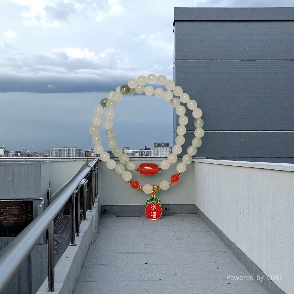 天山翠双圈手链高级感手串品批发191654794细节图