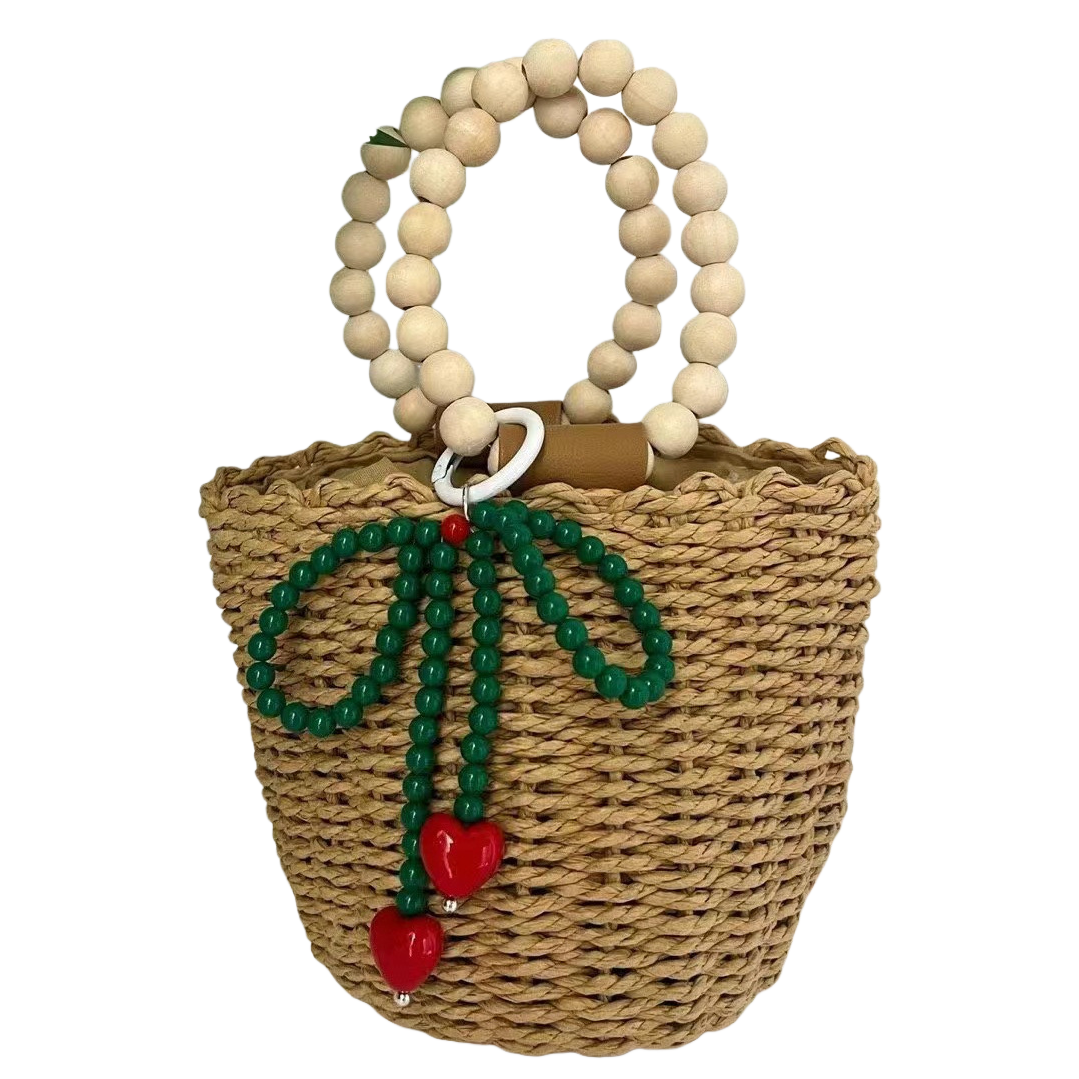 The fashionable and versatile colorful beaded bow pendant for girls' heart bags in Dongdaemun, South Korea, is selling well across borders Item Picture