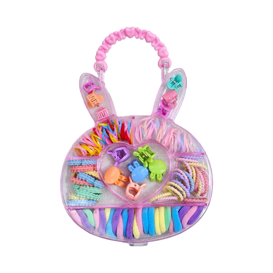 Rabbit lamp, colorful hair accessory, rabbit-shaped box hair band, rubber band Item Picture