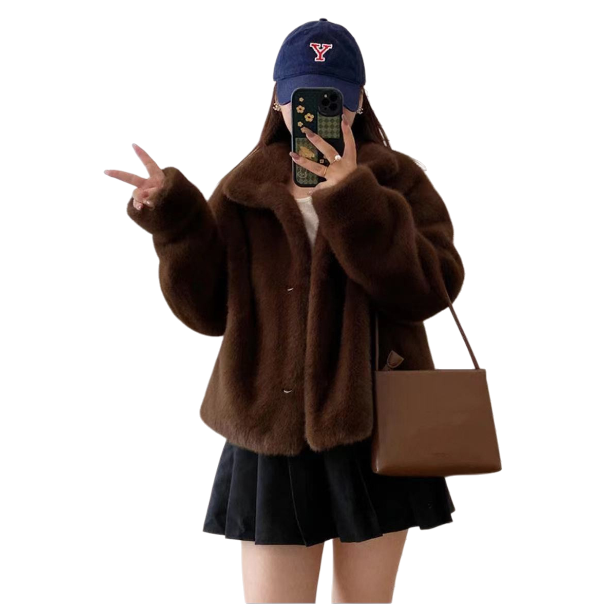 皮草女秋冬欧美/皮草/睡衣白底实物图