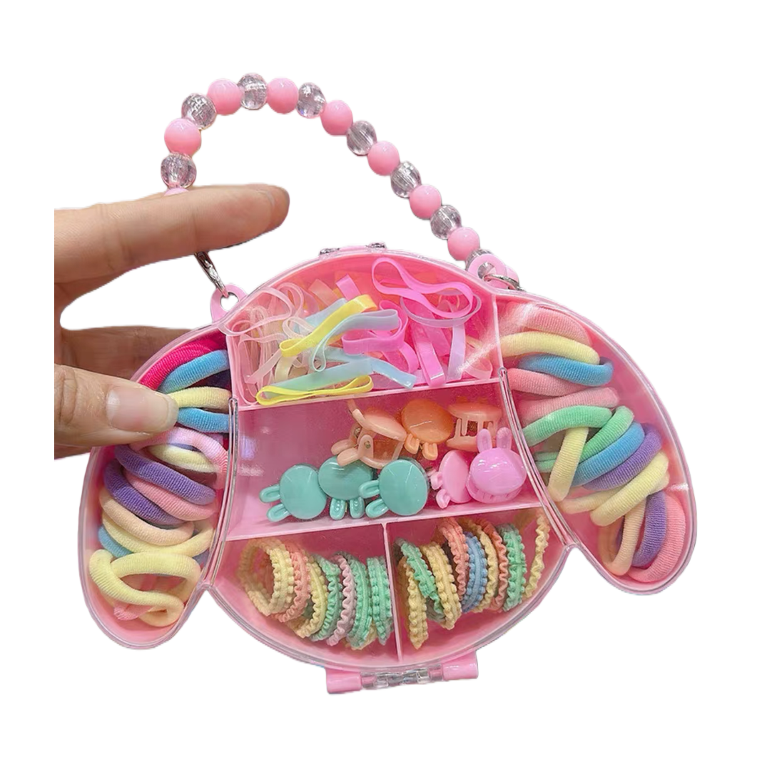 Rubber band bow storage box set, grab clip, hairpin and hair clip box Item Picture