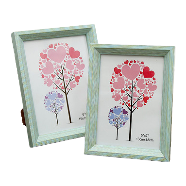 Creative 3.5× 5-inch rectangular PVC picture frame, home simple floor-length photo frame, European and American style wood-grain imitation plastic photo frame 092005457 Item Picture