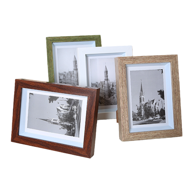Wholesale of exquisite and simple 3.5× 5-inch imitation wood grain photo frames. Creative and suitable for display and hanging. Modern home color photo frames. 092327820 Item Picture