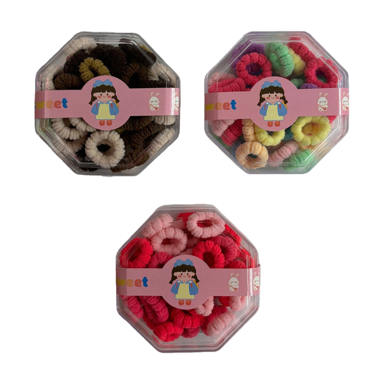 彩色小号发圈套装含方巾发饰 多色可选弹性不伤发 Item Picture