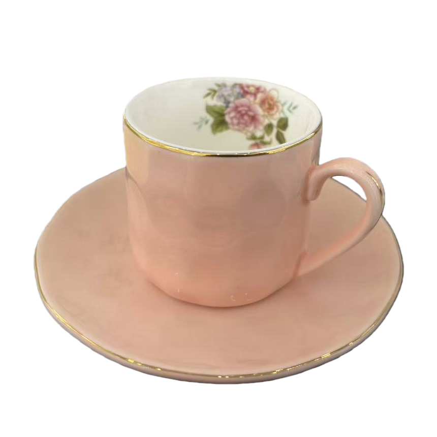 220cc pink ceramic tea cup, coffee cup, Turkish style coffee cup, water cup with filter and tea strainer design, ceramic cup Item Picture