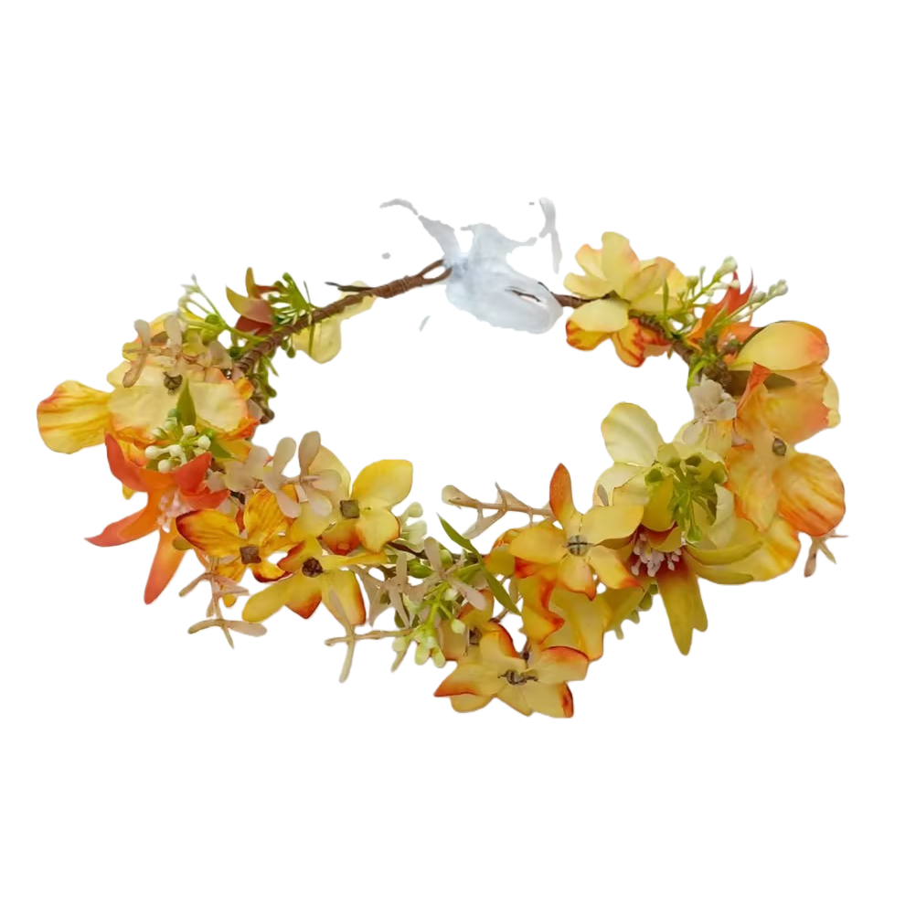 跨境热销波西米亚民族风花环头饰白底实物图