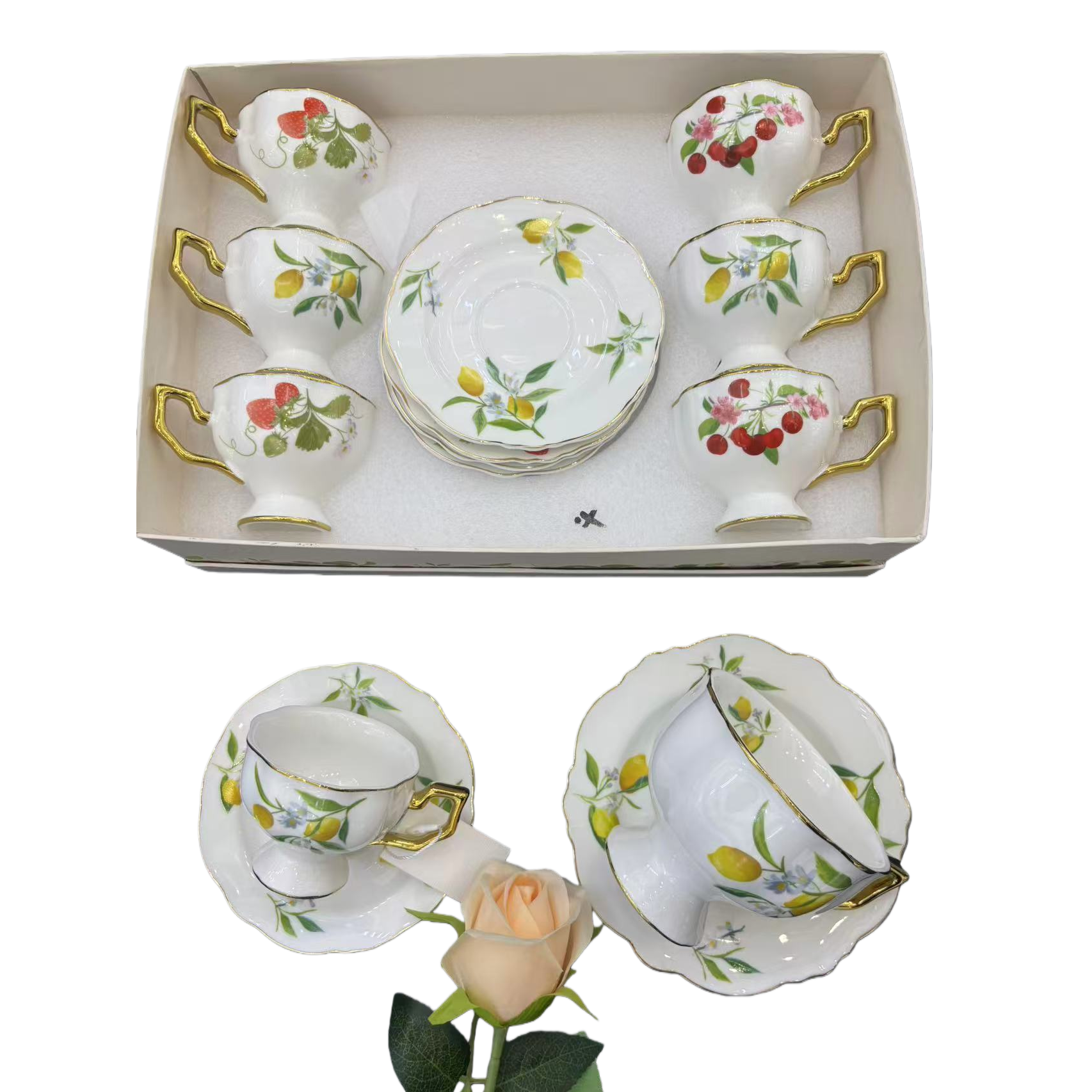 90CC French retro ceramic coffee cup and saucer set, a high-end and exquisite wedding gift, afternoon tea coffee cups, couple cups Item Picture