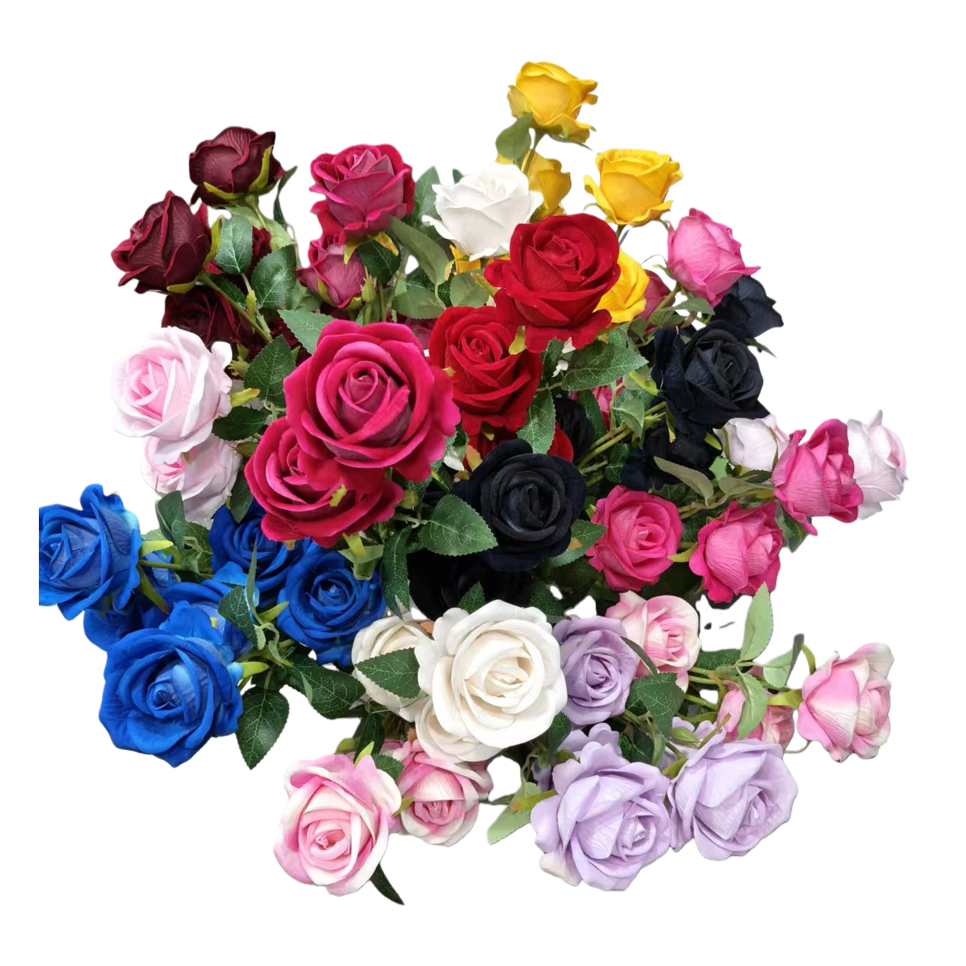 人造花塑料/仿真花/塑料花/莫奈花园仿真花/手工花材料白底实物图