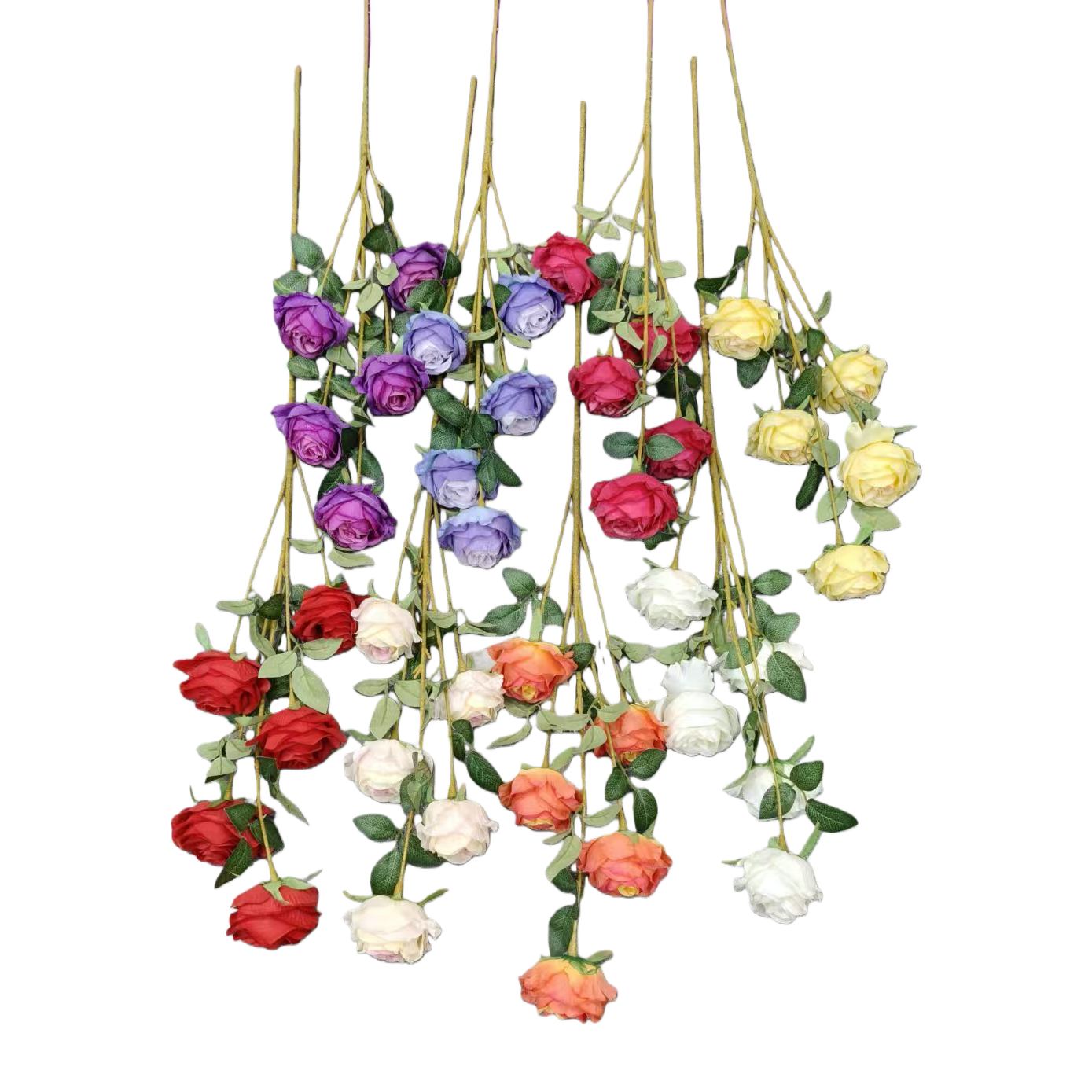 人造花塑料/仿真花/塑料花/莫奈花园仿真花/手工花材料白底实物图