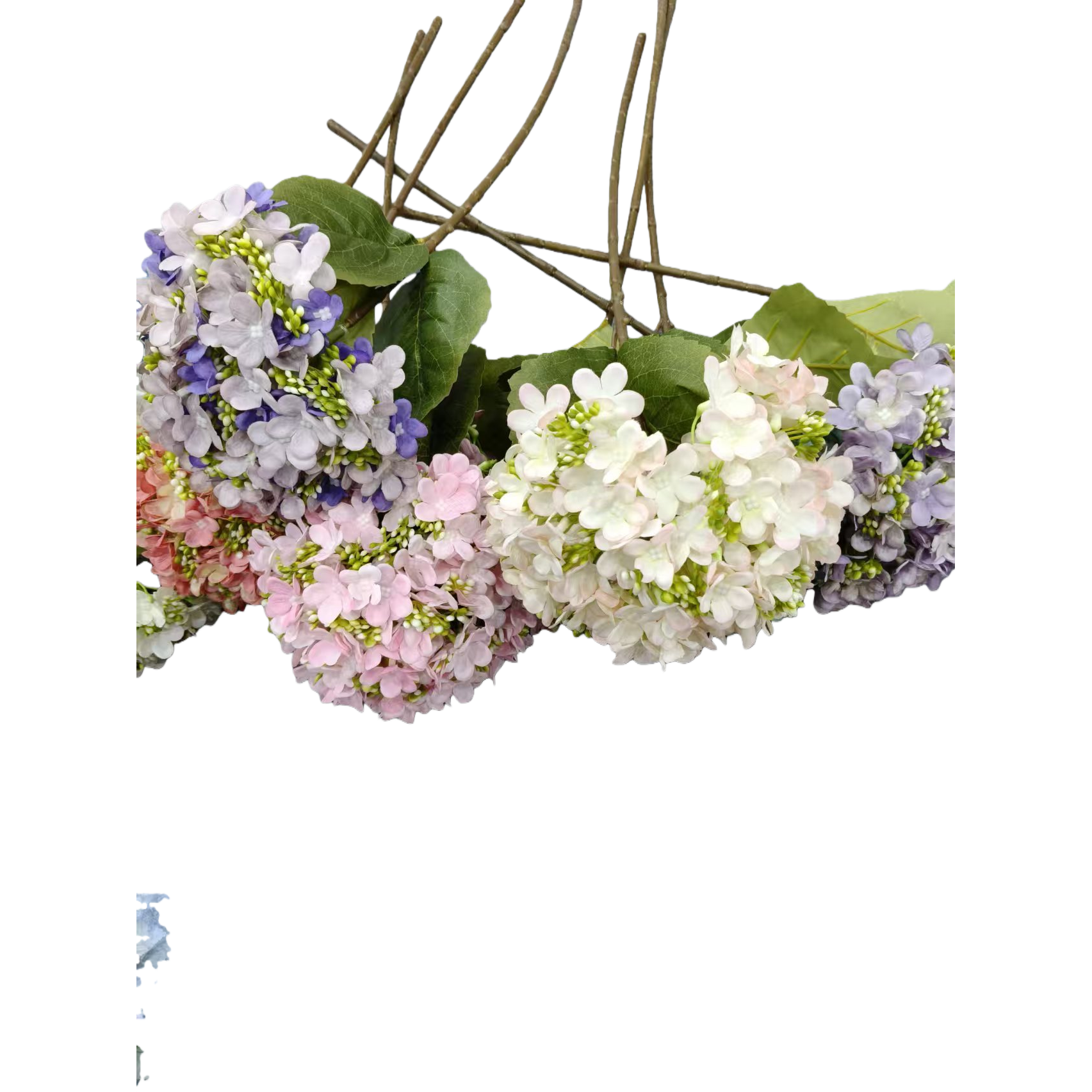 人造花塑料/仿真花/塑料花/莫奈花园仿真花/手工花材料白底实物图