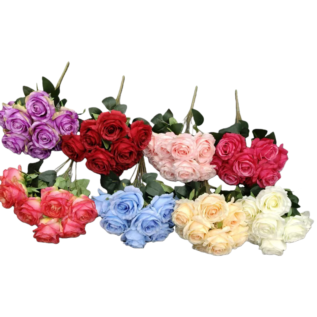 人造花塑料/仿真花/塑料花/莫奈花园仿真花/手工花材料白底实物图