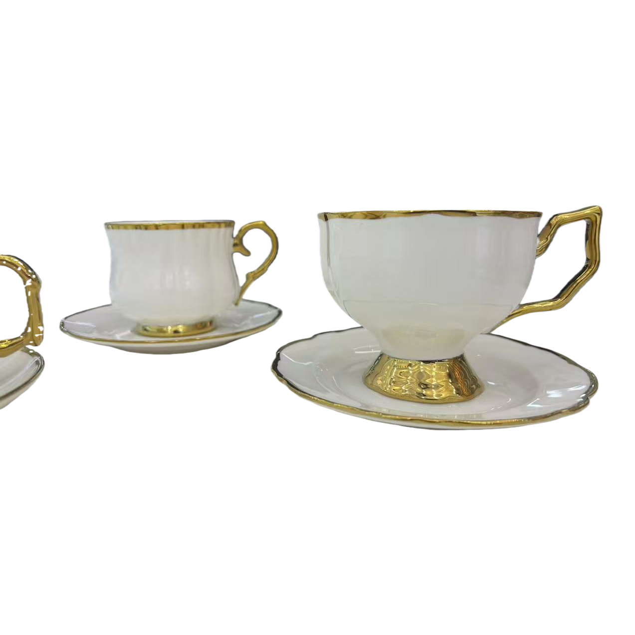 220cc light luxury exquisite ceramic tea cup, simple coffee cup and saucer set, home retro high-end small latte cup, coffee cup, ceramic cup Item Picture