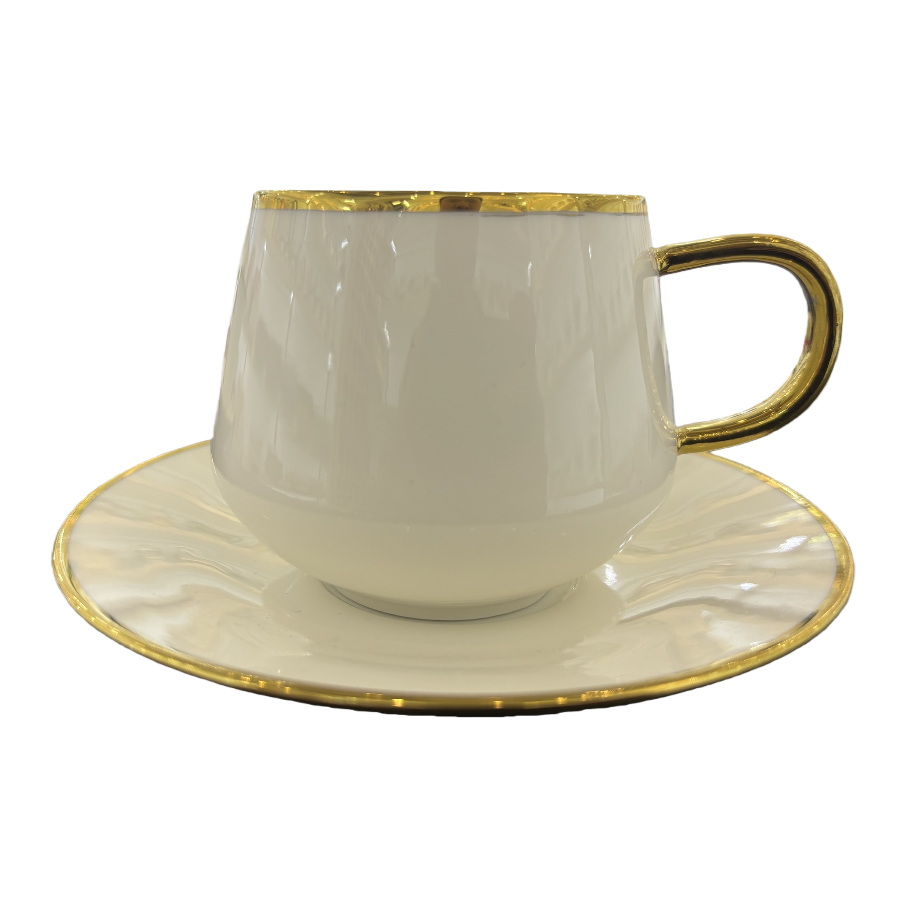 220cc Chaozhou manufacturer gold-inlaid European ceramic coffee cup set, gold-edge ceramic hotel American coffee cup Item Picture