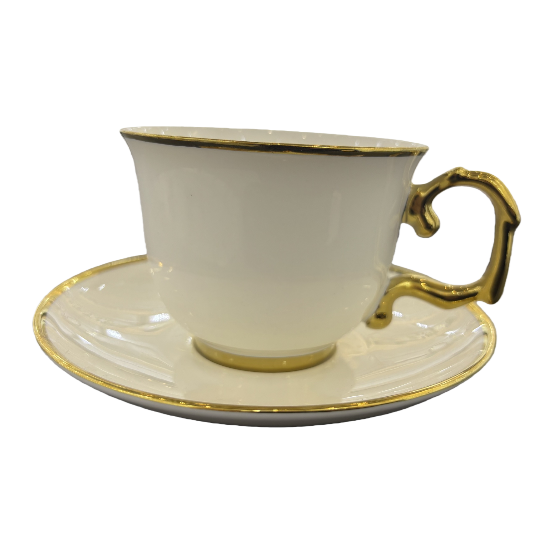 220cc manufacturer's gold-inlaid European ceramic coffee cup set, gold-edge ceramic hotel American coffee cup, ceramic cup Item Picture