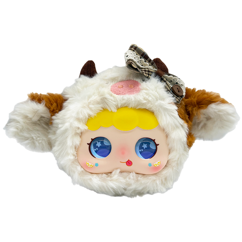 【 Price to be negotiated 】 New caramel latte companion AI doll, British checkered bow cow doll, heartwarming plush collectible ornament