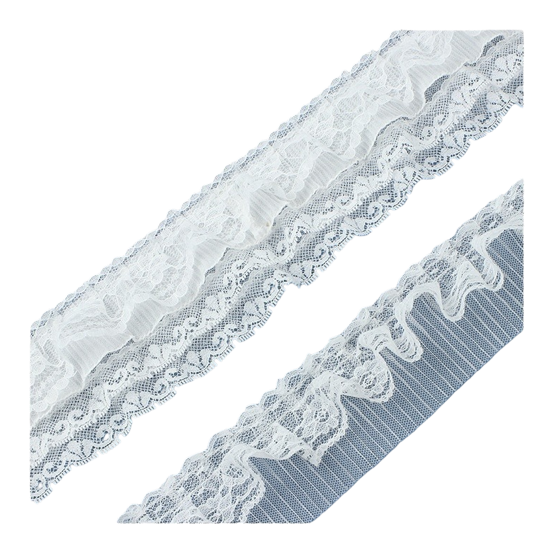 Lace trim pleats