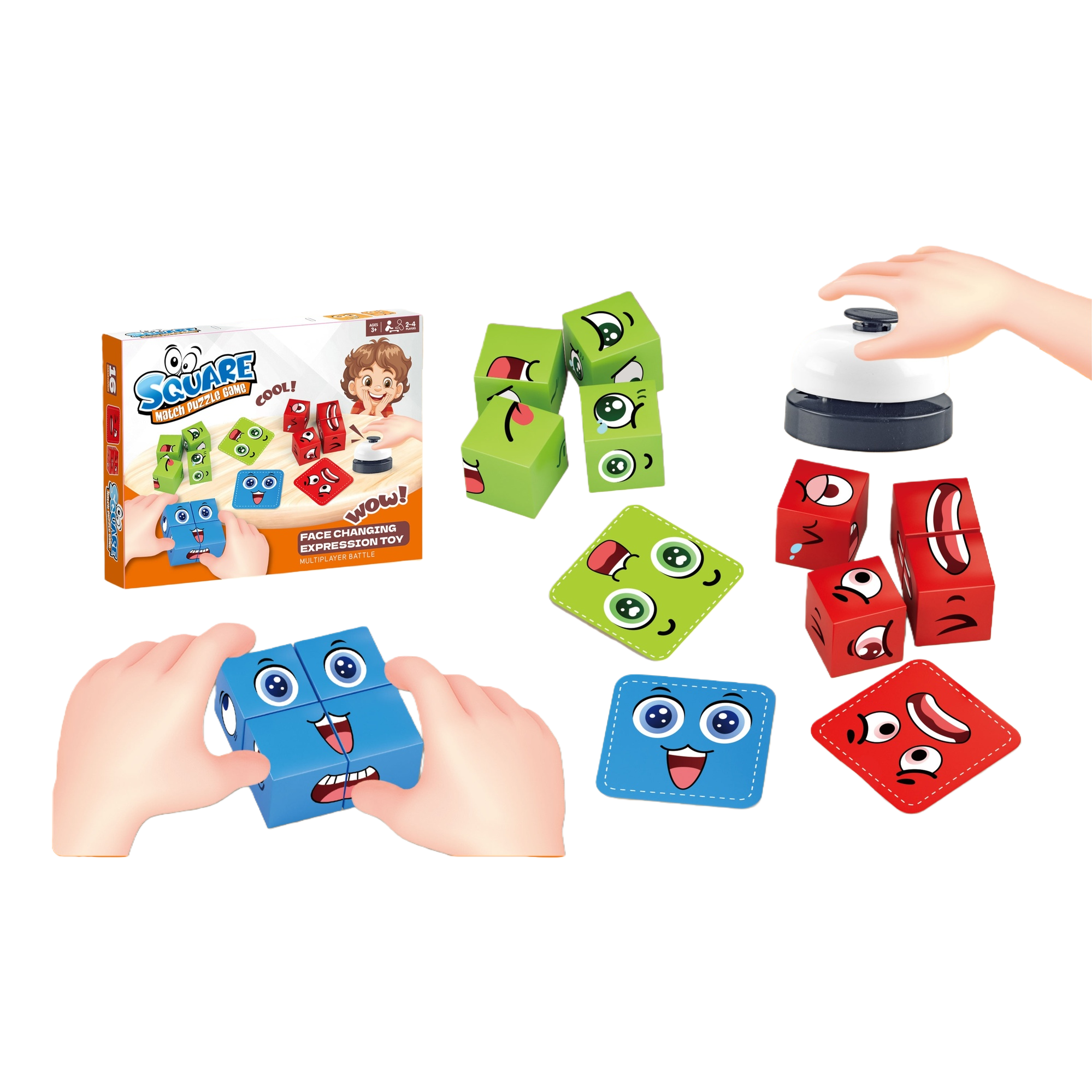 MARD儿童益智拼图游戏拼豆潮流玩具Square Match Puzzle Game玩具盒180粒表情方块