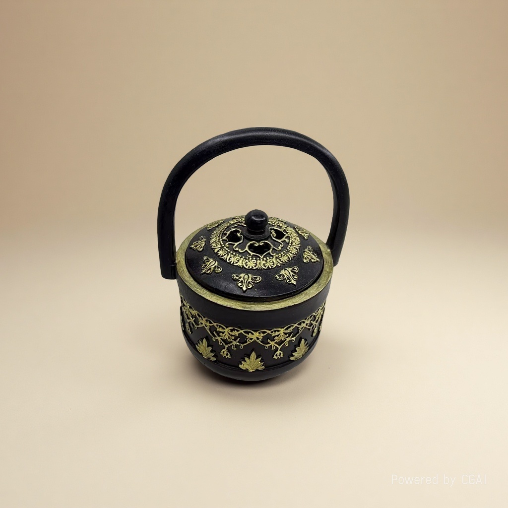 黑色金色花纹青瓷茶具酒具组合装小茶具茶壶主体