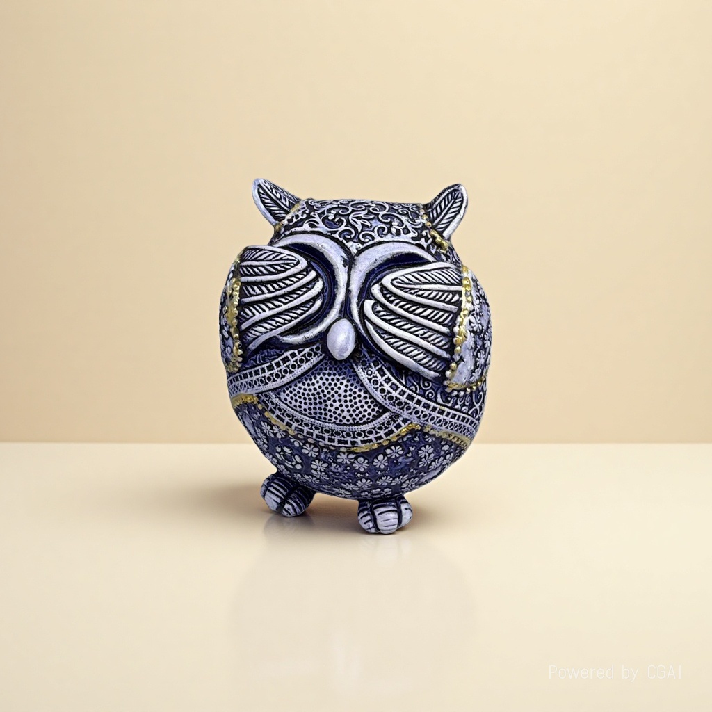 Decorative owl ceramic ornaments, ceramic metal handicrafts details Picture