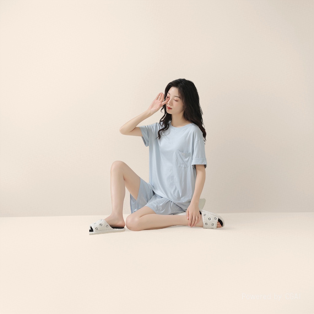 女士家居服实物图