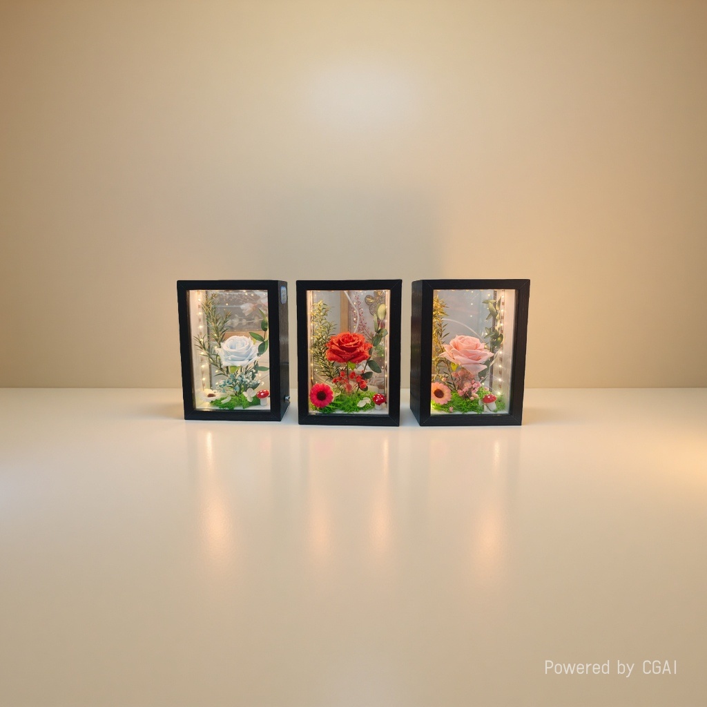 Monet's Garden Artificial Flower Gift Box - Tulip Artificial Flower Frame Specification image