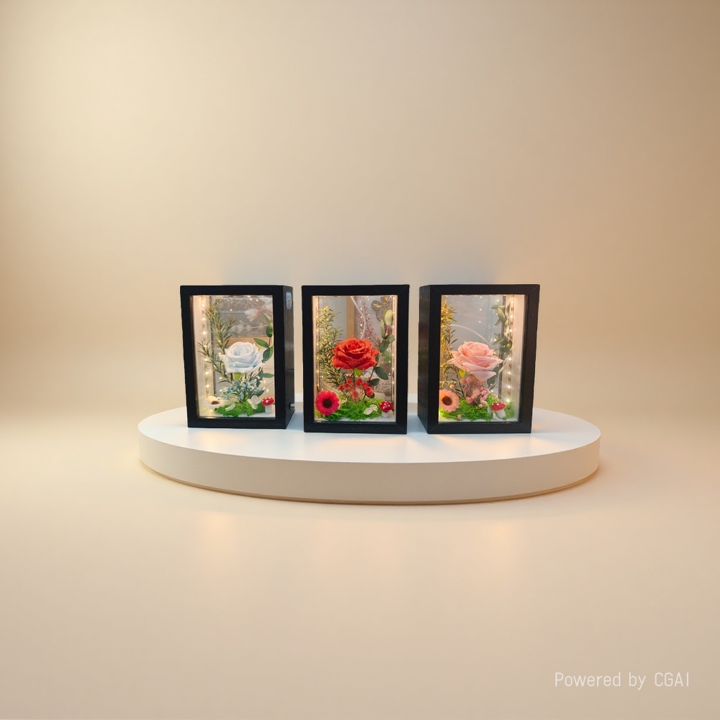Monet's Garden Artificial Flower Gift Box - Tulip Artificial Flower Frame details Picture