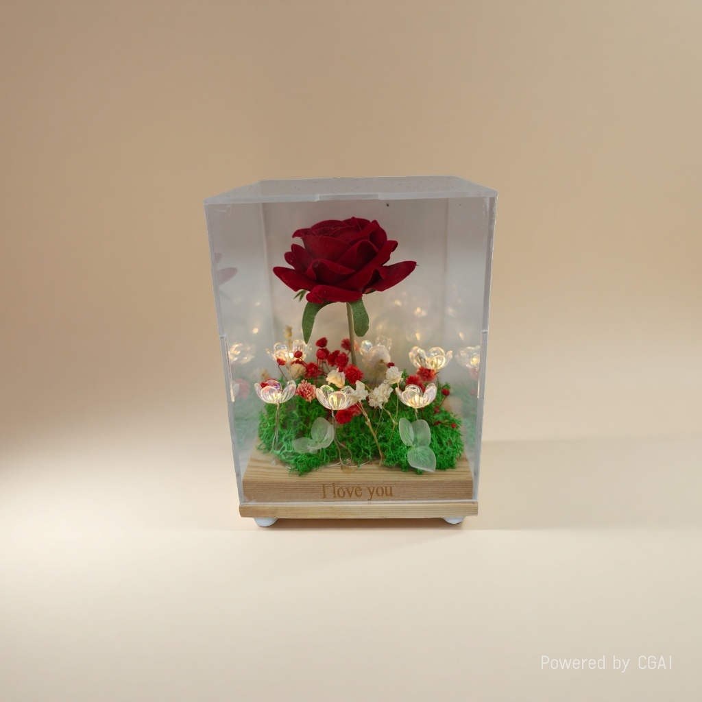 Artificial flower gift box with handcrafted tulip artificial flower decoration Specification image