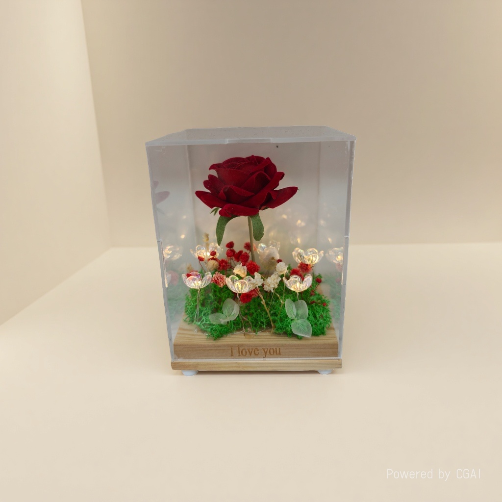 Artificial flower gift box with handcrafted tulip artificial flower decoration details Picture